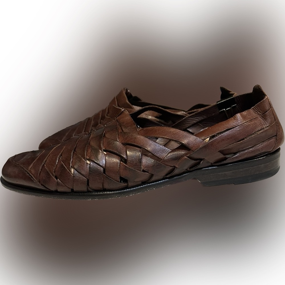 VTG COLE HAHN MENS CASUAL BROWN LEATHER FISHERMAN HARACHE SANDAL SZ: 10.5D VACAY - Picture 3 of 7